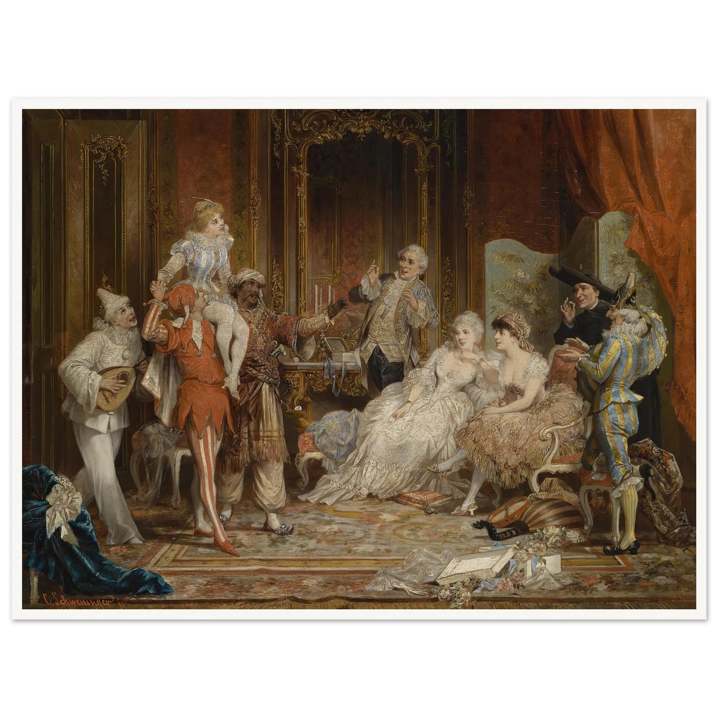 Karneval Art Print | Carl Schweninger Jr - Framed Poster - 30x40 cm / 12x16″ - Black frame