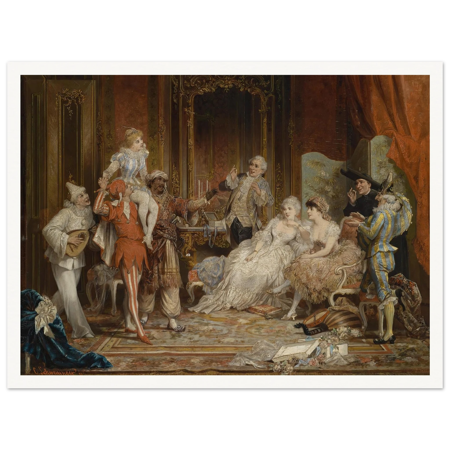 Karneval Art Print | Carl Schweninger Jr - Framed Poster - 30x40 cm / 12x16″ - Black frame