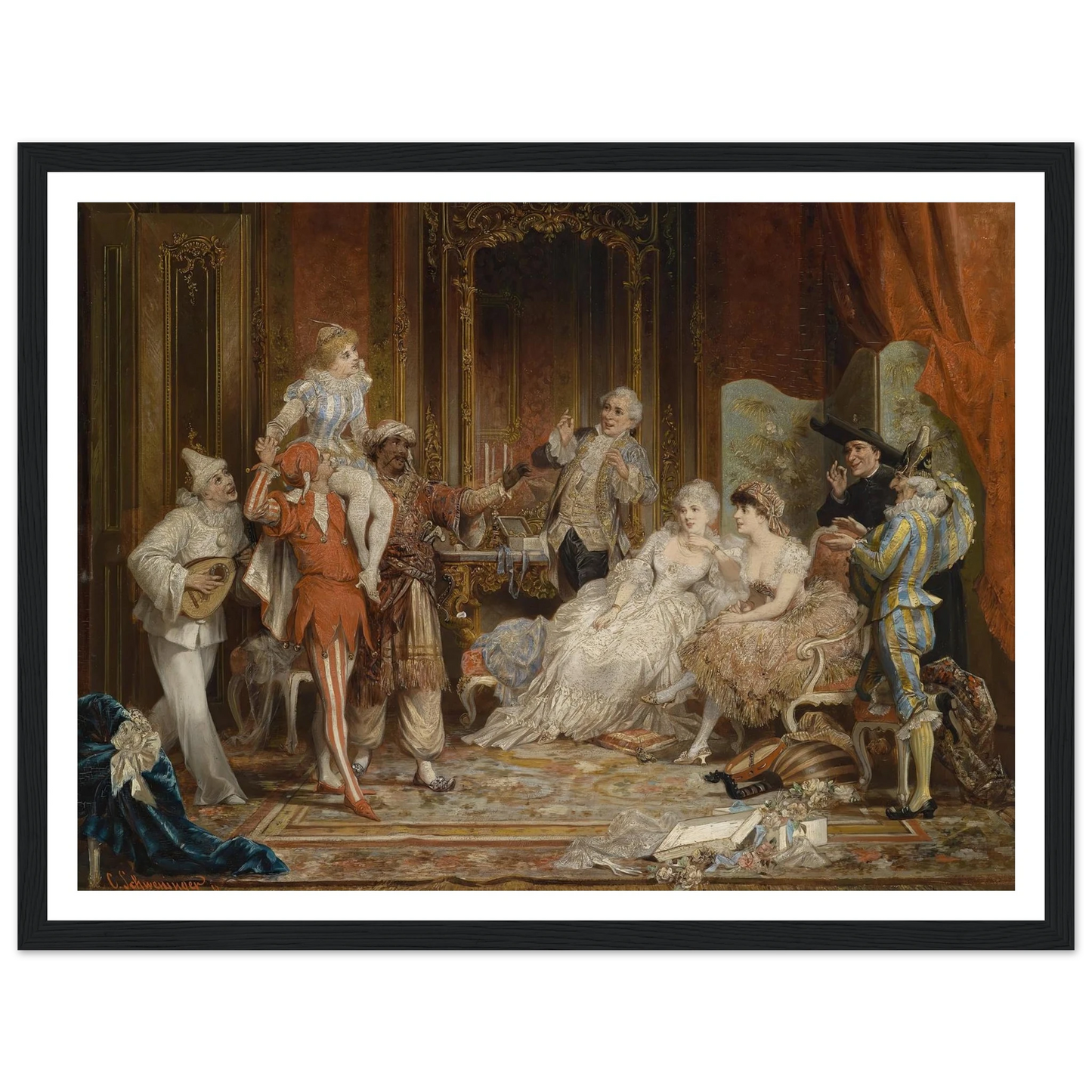 Karneval Art Print | Carl Schweninger Jr - Framed Poster - 30x40 cm / 12x16″ - Black frame