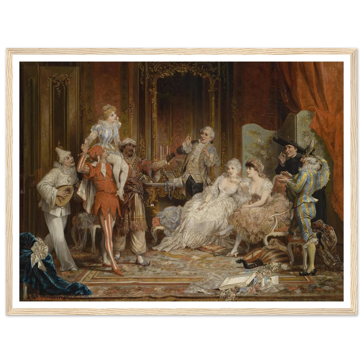 Karneval Art Print | Carl Schweninger Jr - Framed Poster - 30x40 cm / 12x16″ - Black frame