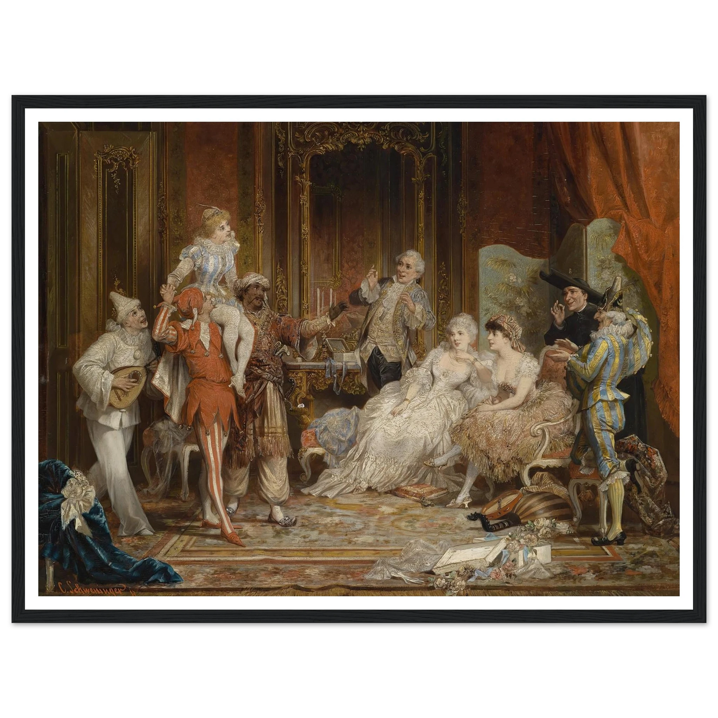 Karneval Art Print | Carl Schweninger Jr - Framed Poster - 30x40 cm / 12x16″ - Black frame