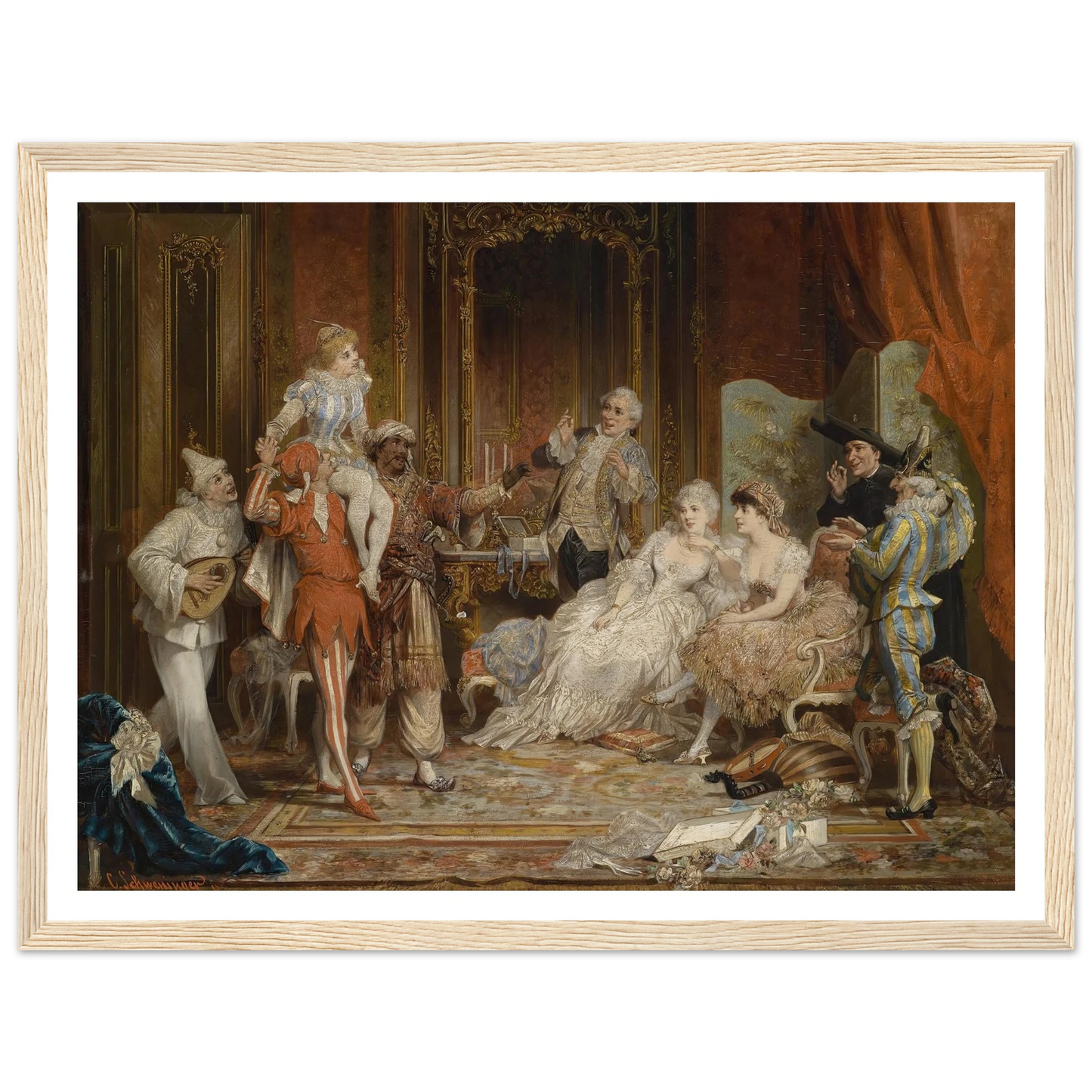 Karneval Art Print | Carl Schweninger Jr - Framed Poster - 30x40 cm / 12x16″ - Black frame