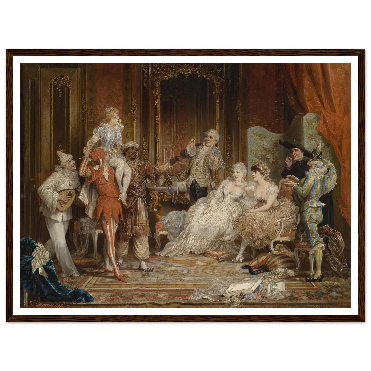 Karneval Art Print | Carl Schweninger Jr - Framed Poster - 30x40 cm / 12x16″ - Black frame