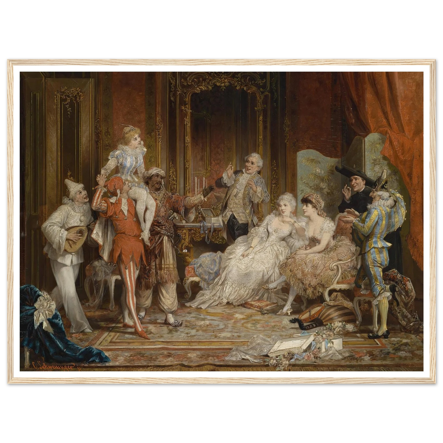 Karneval Art Print | Carl Schweninger Jr - Framed Poster - 30x40 cm / 12x16″ - Black frame