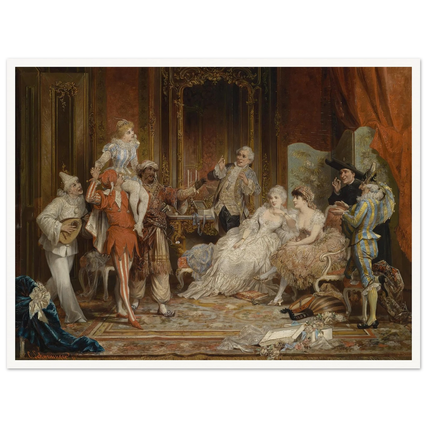 Karneval Art Print | Carl Schweninger Jr - Framed Poster - 30x40 cm / 12x16″ - Black frame