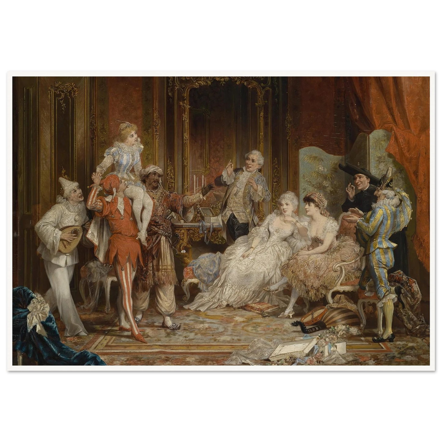 Karneval Art Print | Carl Schweninger Jr - Framed Poster - 30x40 cm / 12x16″ - Black frame