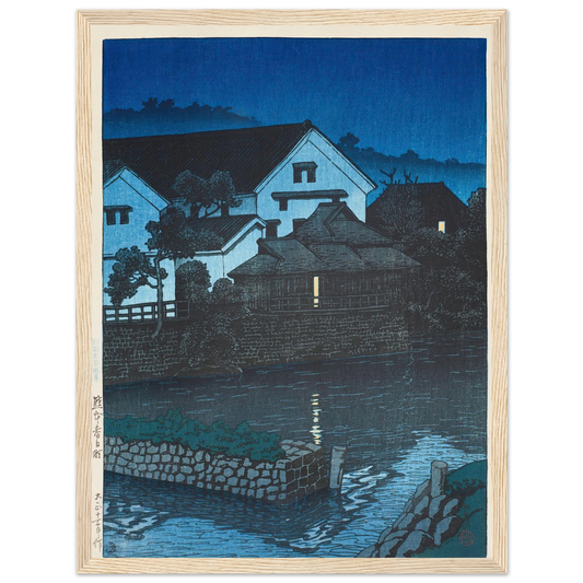 Kasuga-cho, Kumamoto (1922) Art Print | Kawase Hasui - Framed Poster - 30x40 cm / 12x16″ - Black frame