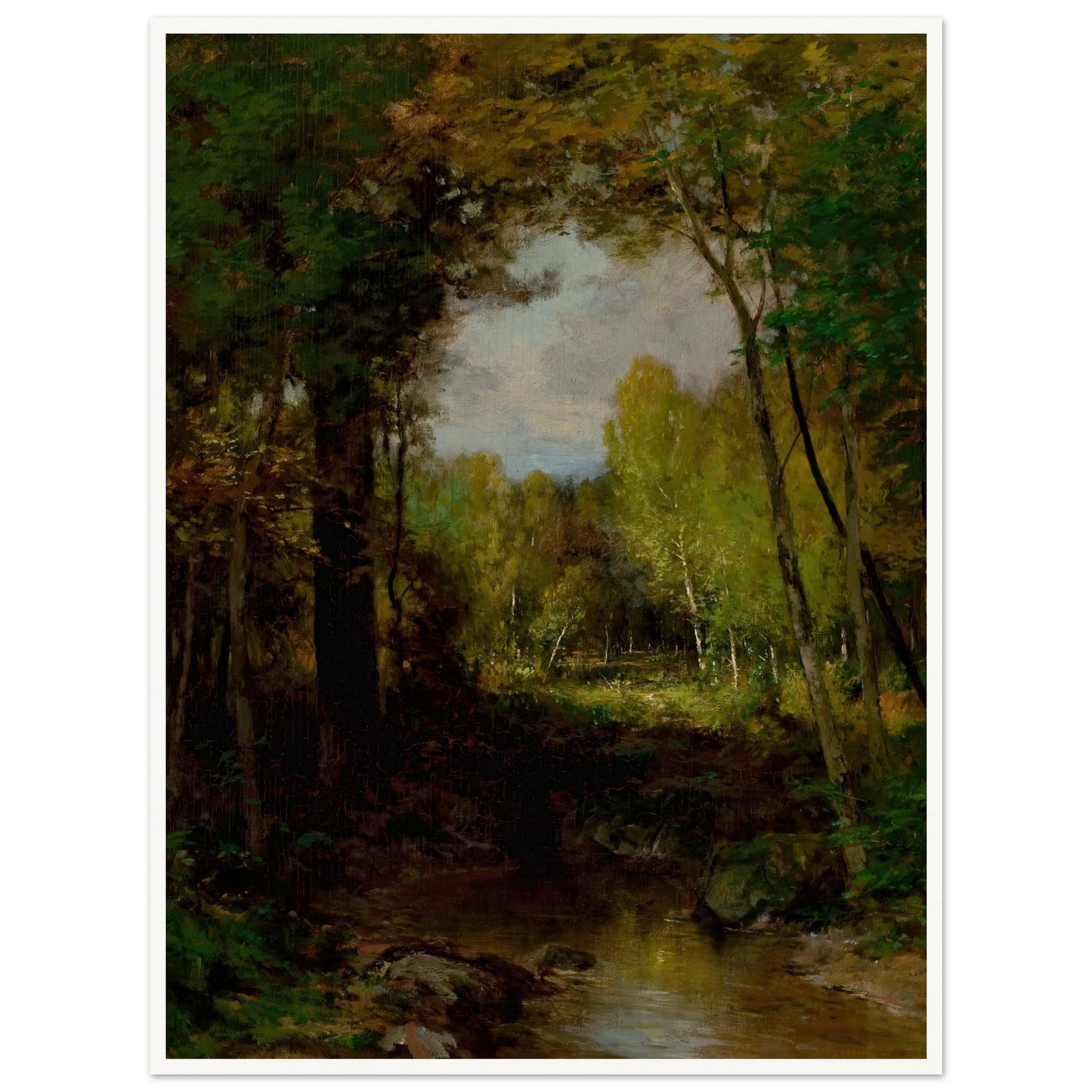 Keene, Adirondacks (circa 1884) Art Print | Alexander Helwig Wyant - Framed Poster - 30x40 cm / 12x16″ - Black frame