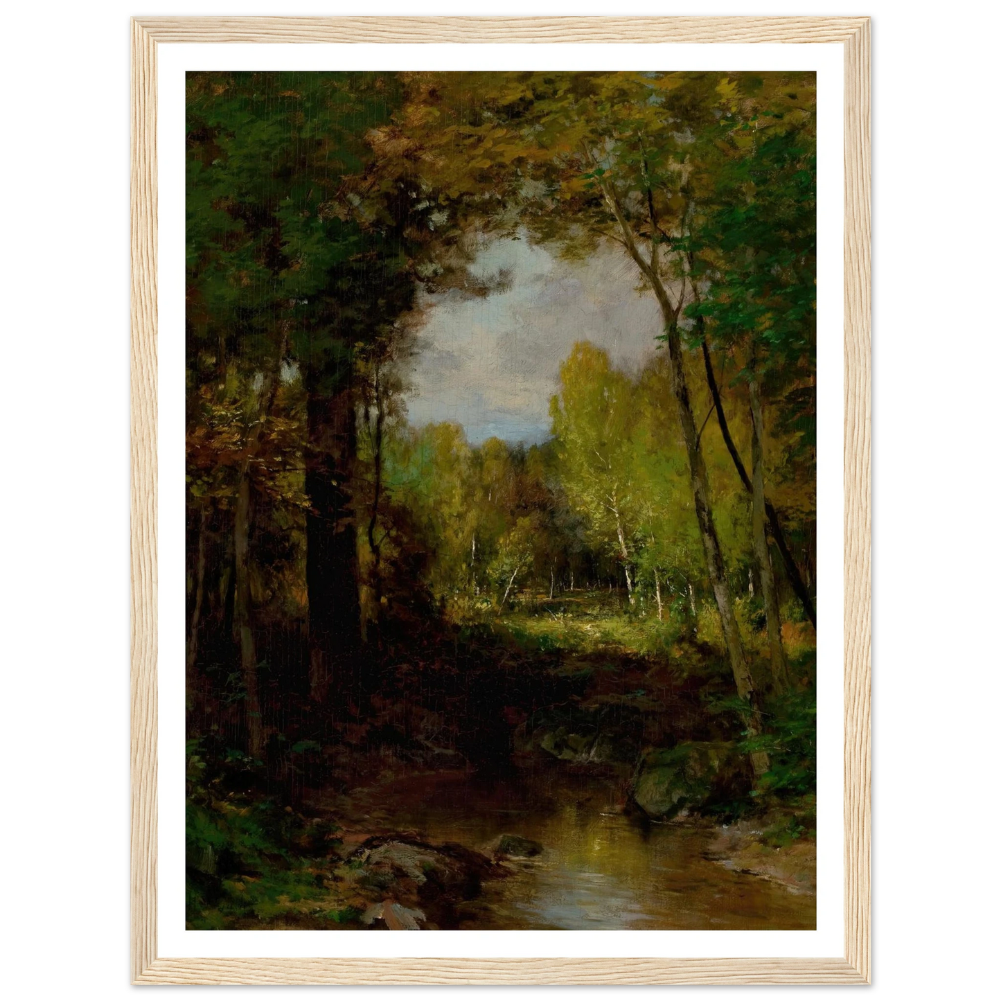 Keene, Adirondacks (circa 1884) Art Print | Alexander Helwig Wyant - Framed Poster - 30x40 cm / 12x16″ - Black frame