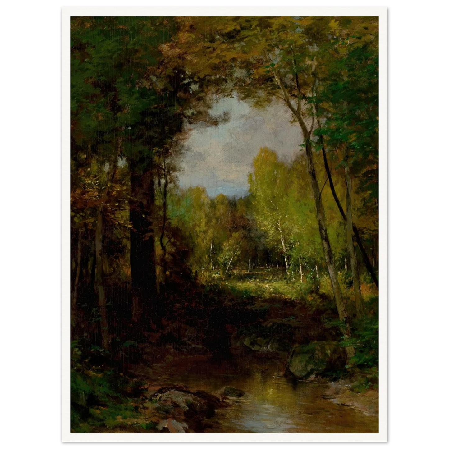 Keene, Adirondacks (circa 1884) Art Print | Alexander Helwig Wyant - Framed Poster - 30x40 cm / 12x16″ - Black frame