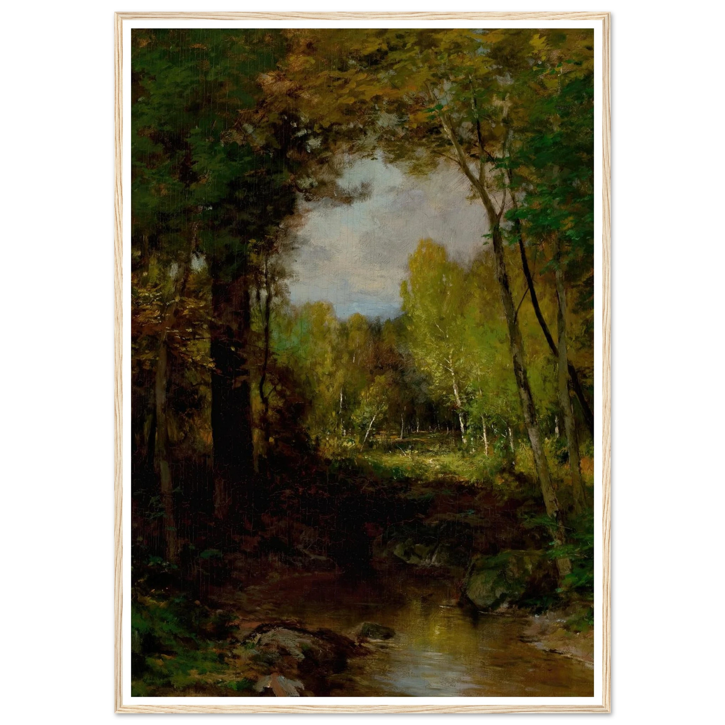 Keene, Adirondacks (circa 1884) Art Print | Alexander Helwig Wyant - Framed Poster - 30x40 cm / 12x16″ - Black frame