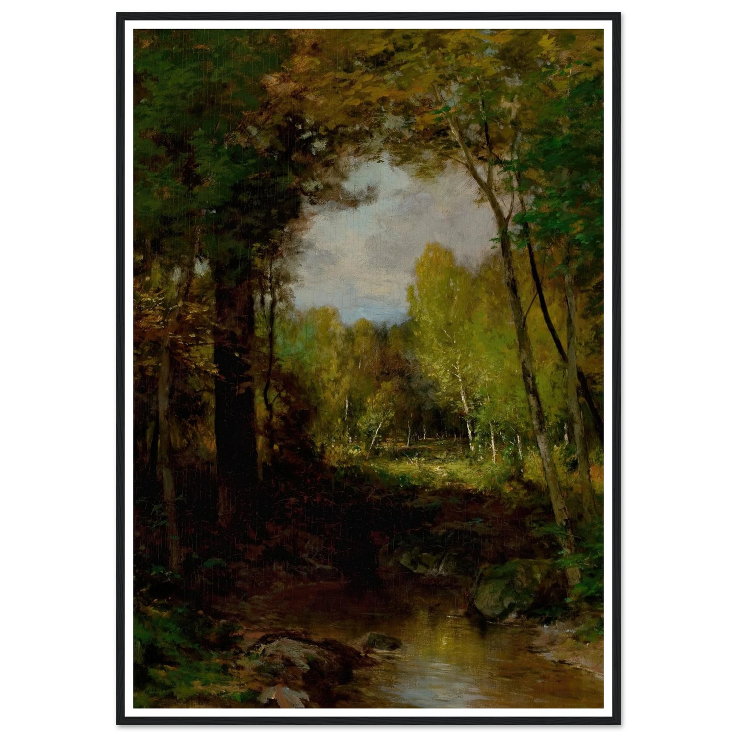 Keene, Adirondacks (circa 1884) Art Print | Alexander Helwig Wyant - Framed Poster - 30x40 cm / 12x16″ - Black frame