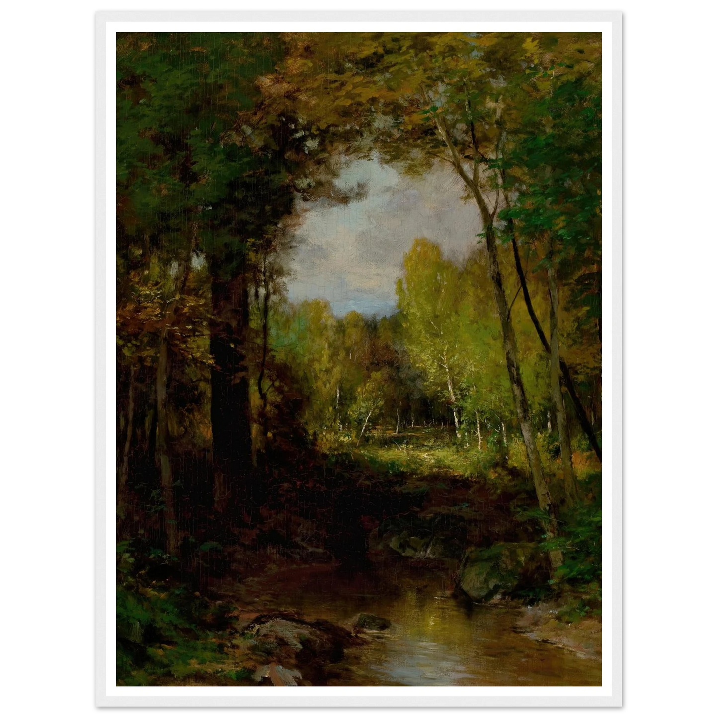 Keene, Adirondacks (circa 1884) Art Print | Alexander Helwig Wyant - Framed Poster - 30x40 cm / 12x16″ - Black frame
