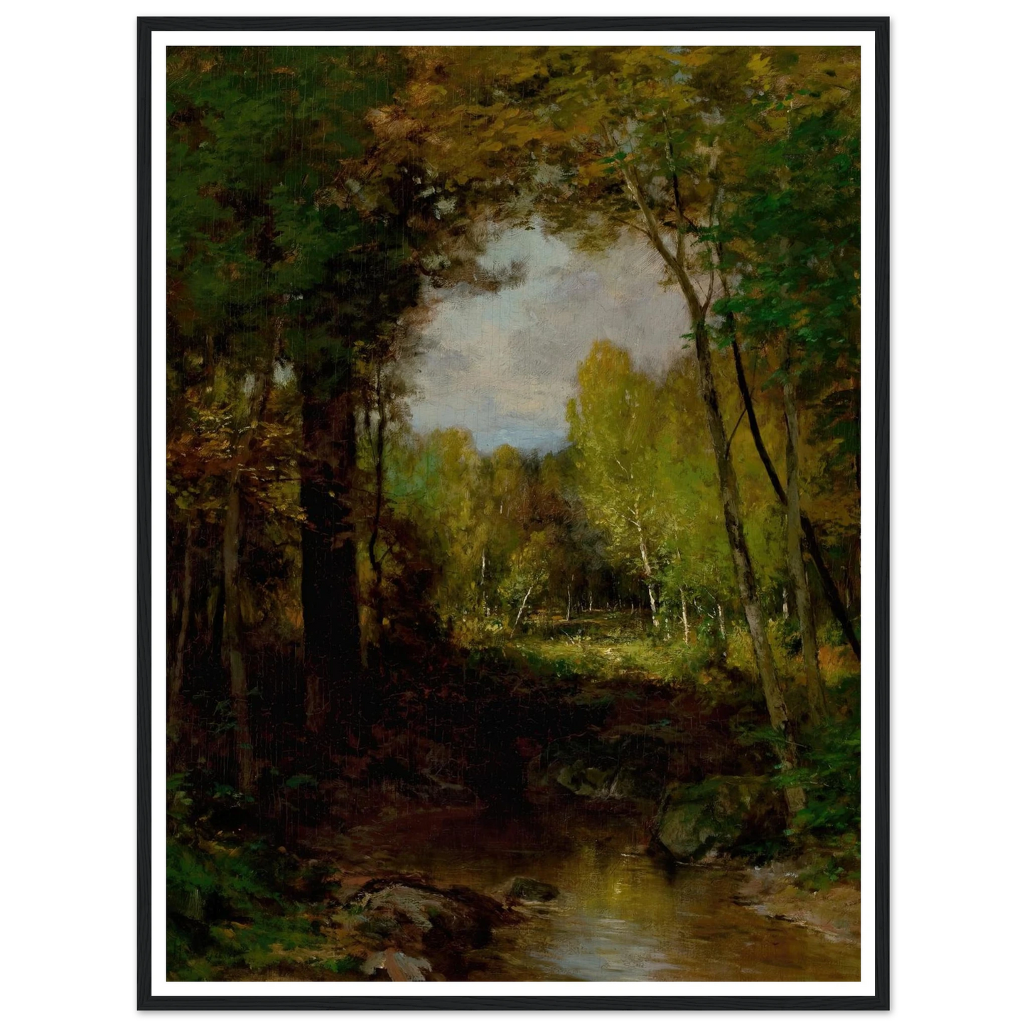 Keene, Adirondacks (circa 1884) Art Print | Alexander Helwig Wyant - Framed Poster - 30x40 cm / 12x16″ - Black frame