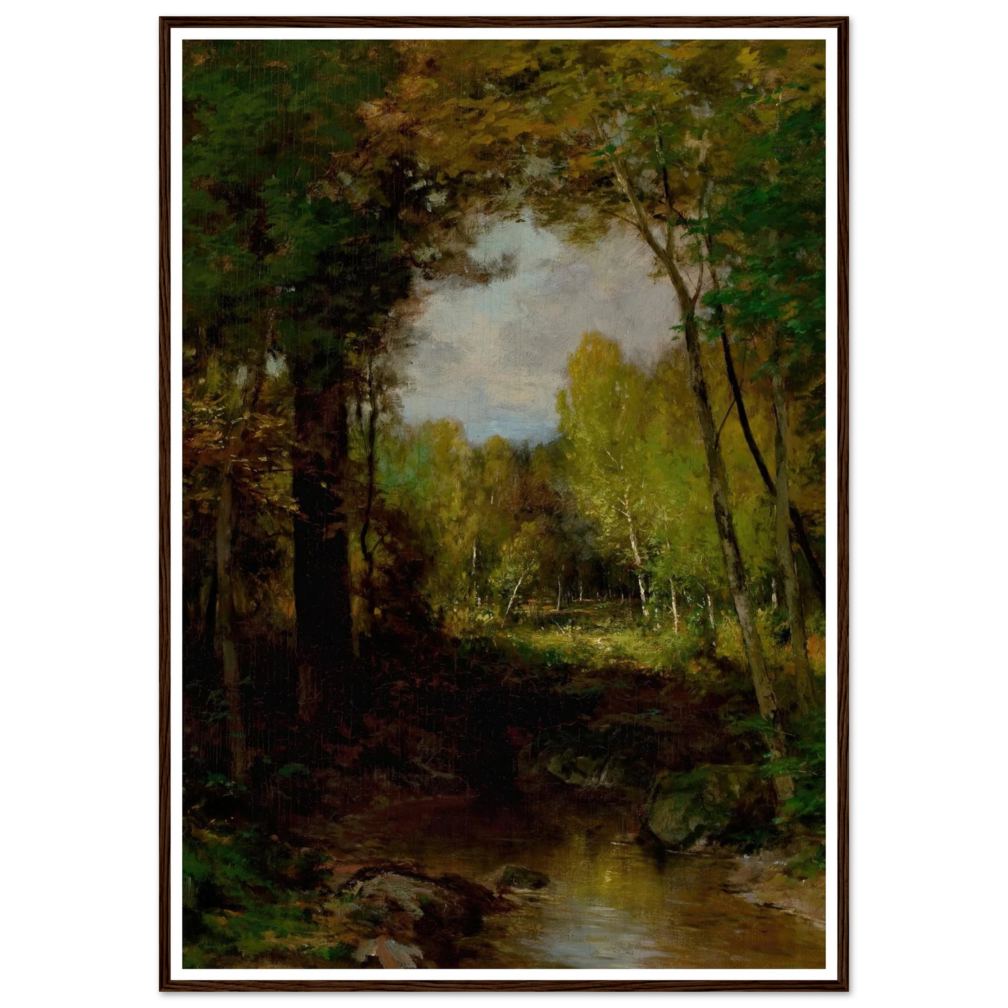 Keene, Adirondacks (circa 1884) Art Print | Alexander Helwig Wyant - Framed Poster - 30x40 cm / 12x16″ - Black frame