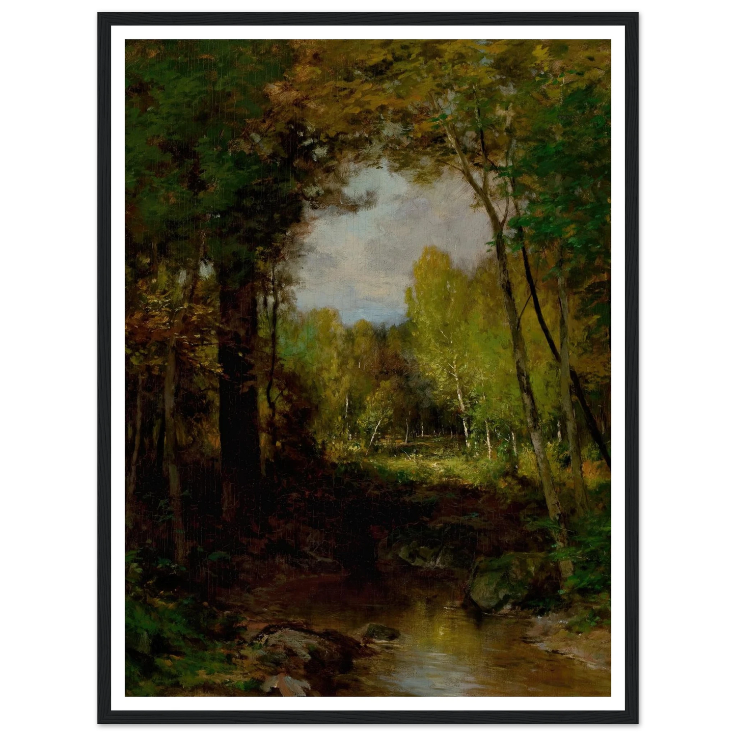 Keene, Adirondacks (circa 1884) Art Print | Alexander Helwig Wyant - Framed Poster - 30x40 cm / 12x16″ - Black frame