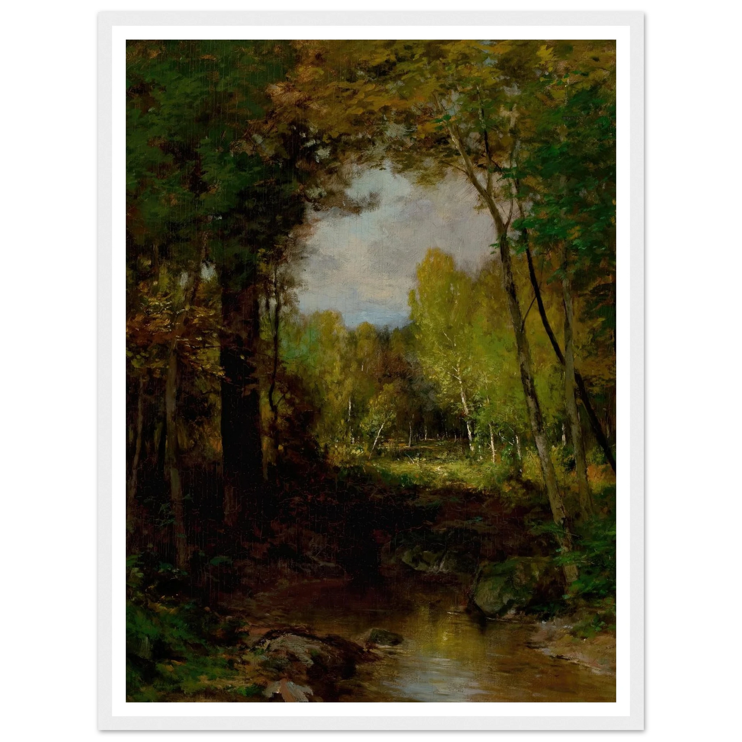 Keene, Adirondacks (circa 1884) Art Print | Alexander Helwig Wyant - Framed Poster - 30x40 cm / 12x16″ - Black frame
