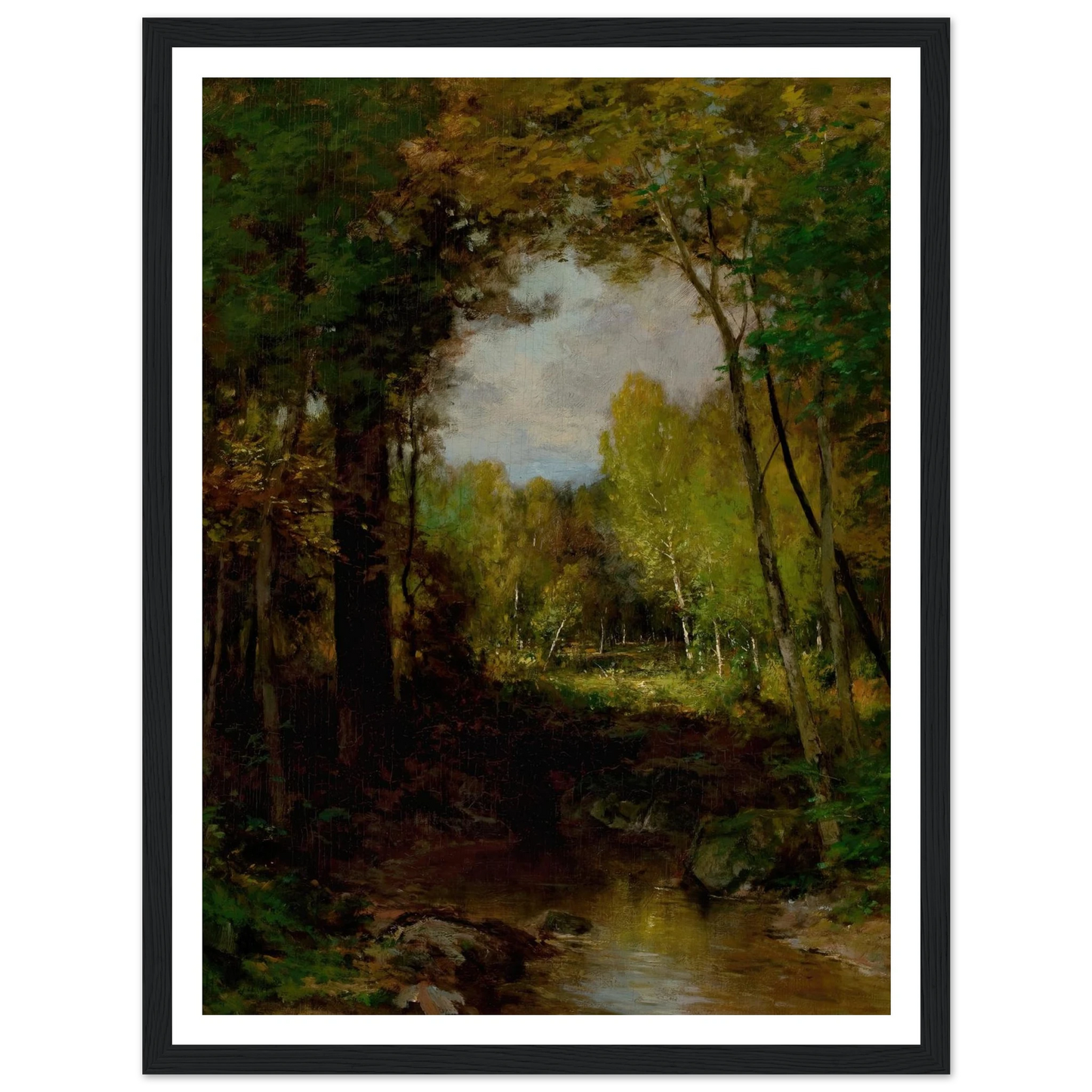 Keene, Adirondacks (circa 1884) Art Print | Alexander Helwig Wyant - Framed Poster - 30x40 cm / 12x16″ - Black frame