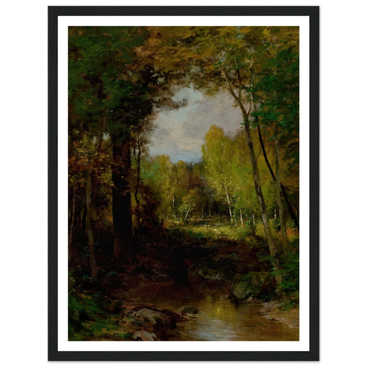Keene, Adirondacks (circa 1884) Art Print | Alexander Helwig Wyant - Framed Poster - 30x40 cm / 12x16″ - Black frame