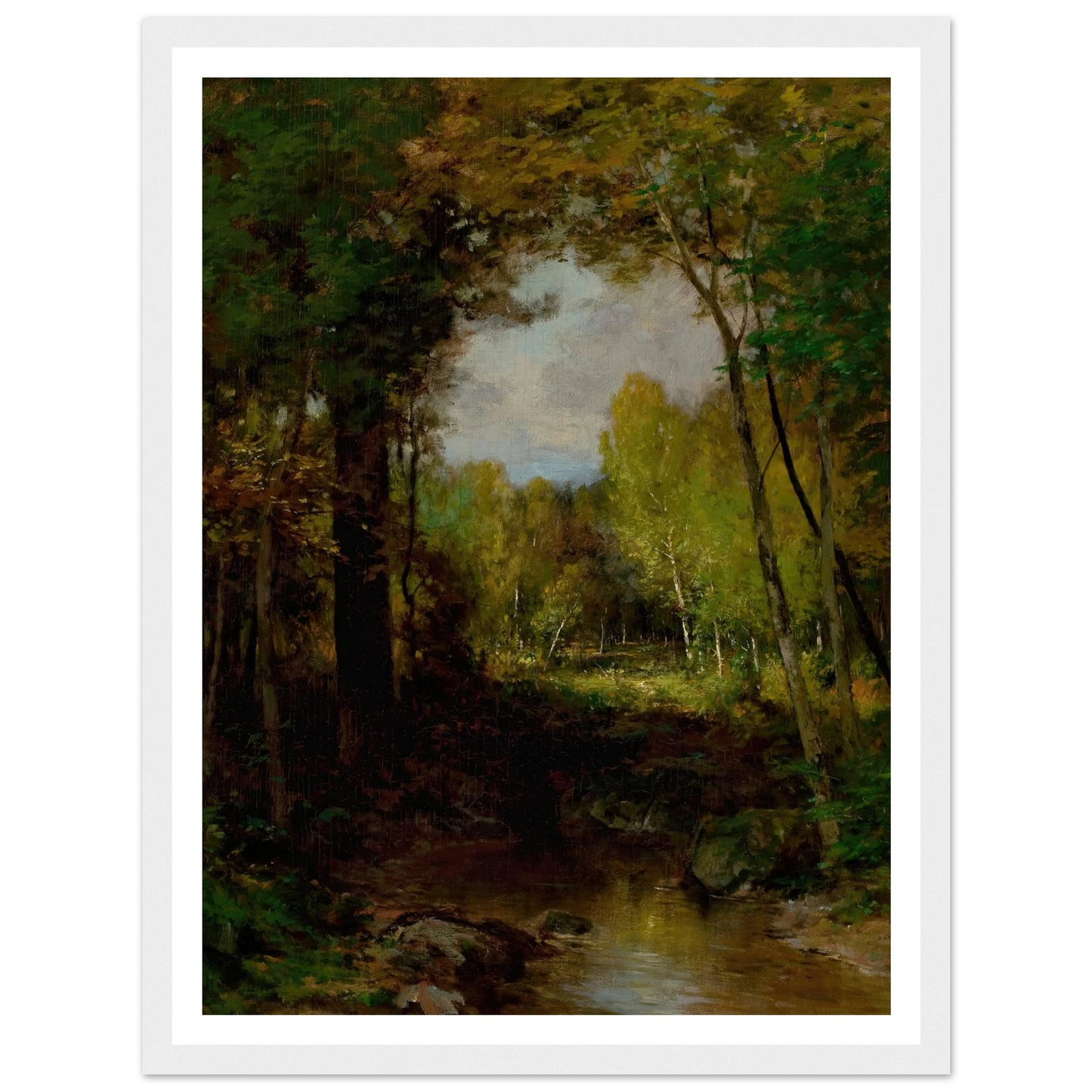 Keene, Adirondacks (circa 1884) Art Print | Alexander Helwig Wyant - Framed Poster - 30x40 cm / 12x16″ - Black frame