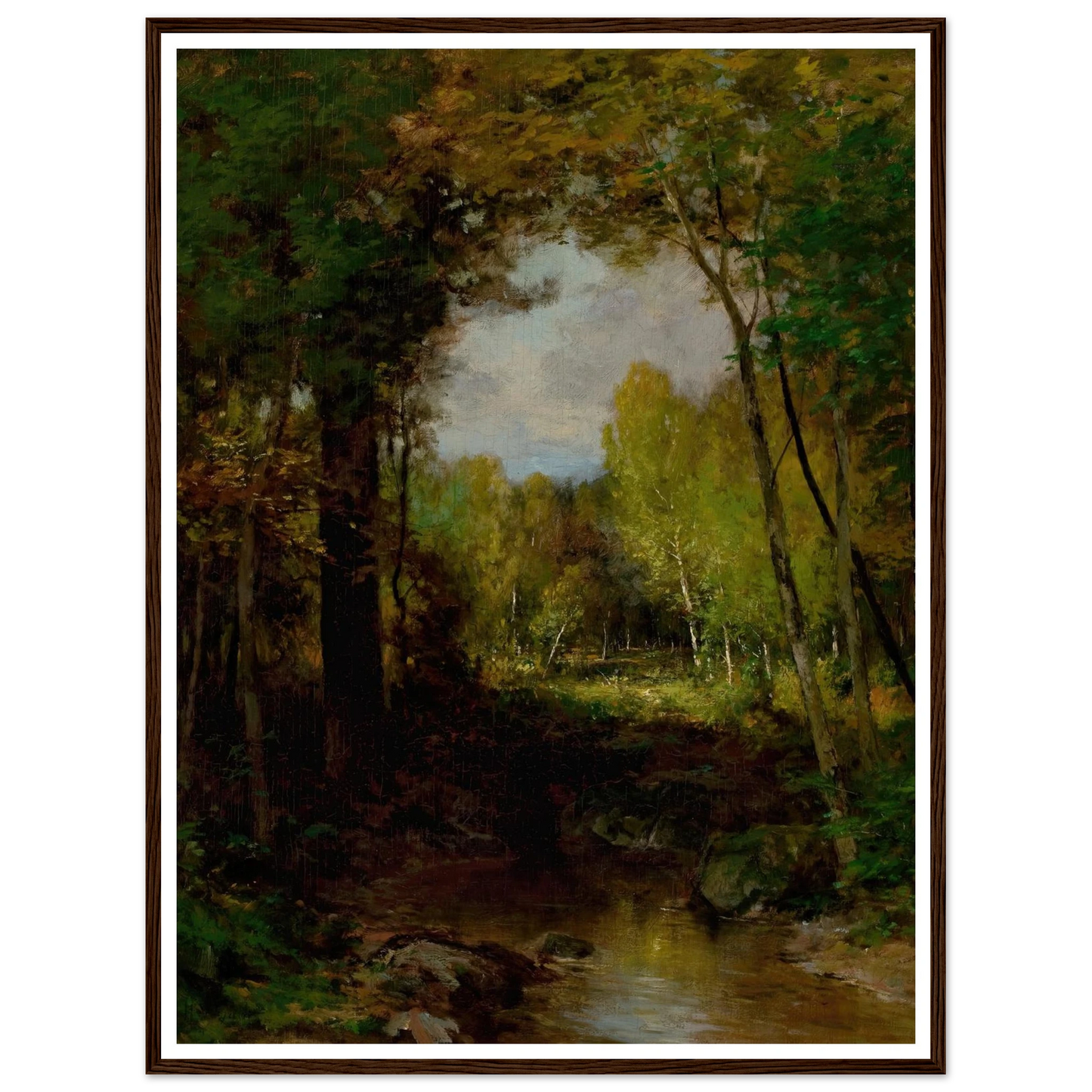 Keene, Adirondacks (circa 1884) Art Print | Alexander Helwig Wyant - Framed Poster - 30x40 cm / 12x16″ - Black frame