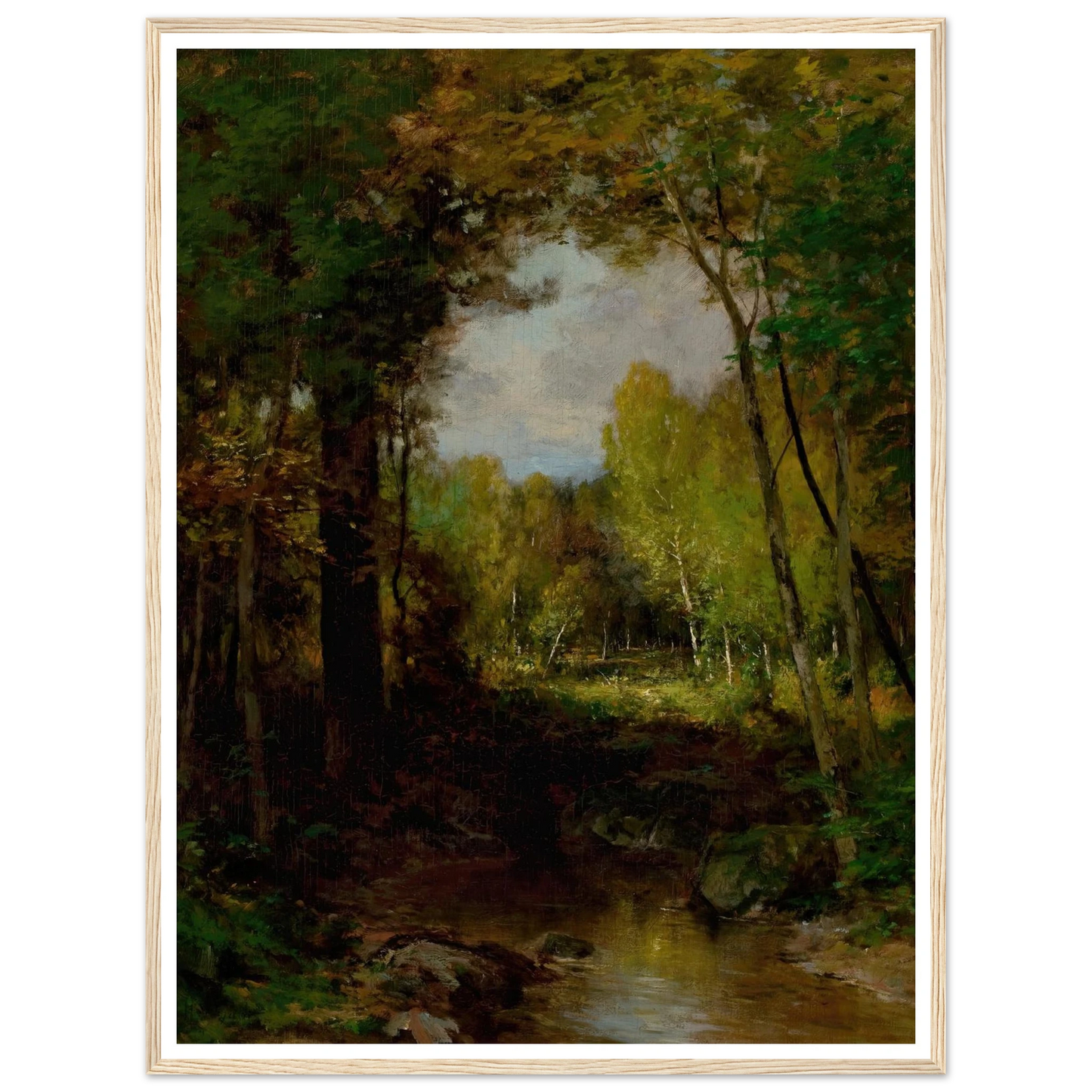Keene, Adirondacks (circa 1884) Art Print | Alexander Helwig Wyant - Framed Poster - 30x40 cm / 12x16″ - Black frame