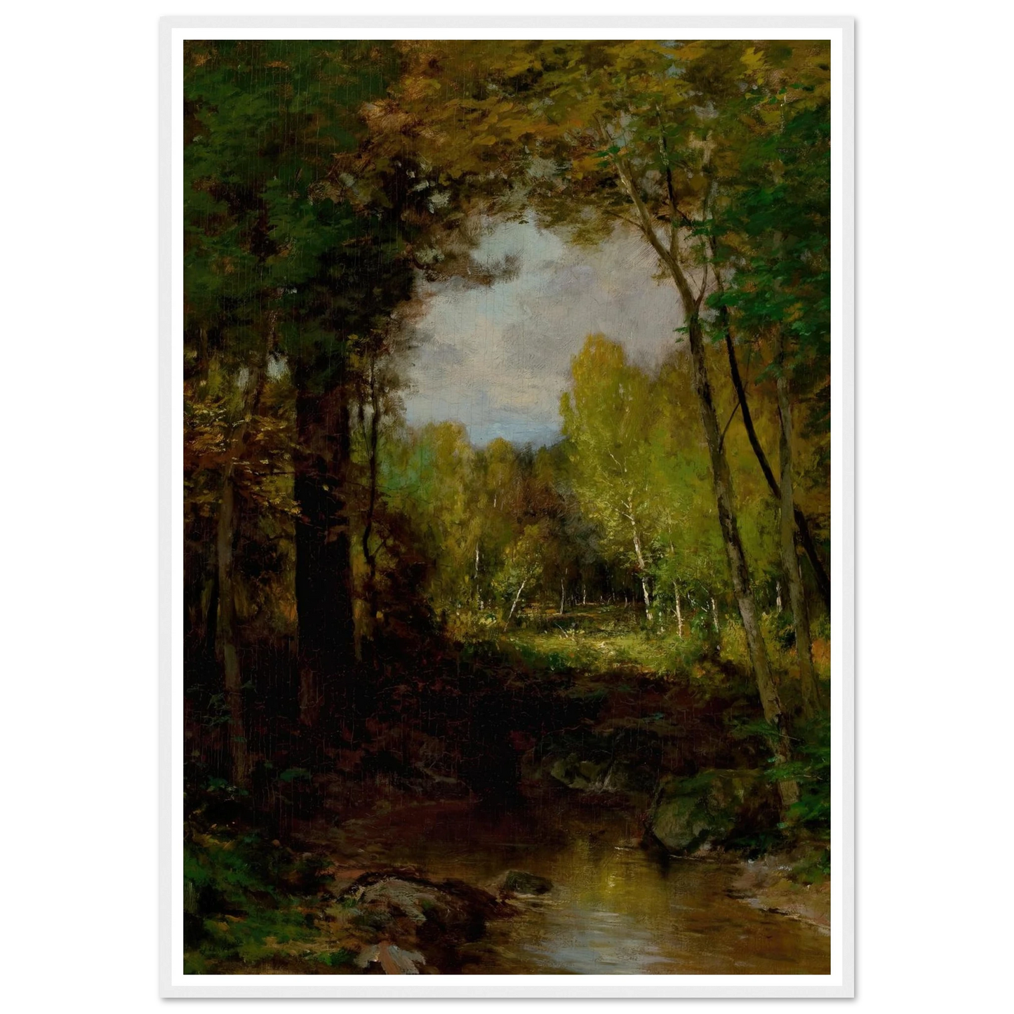 Keene, Adirondacks (circa 1884) Art Print | Alexander Helwig Wyant - Framed Poster - 30x40 cm / 12x16″ - Black frame
