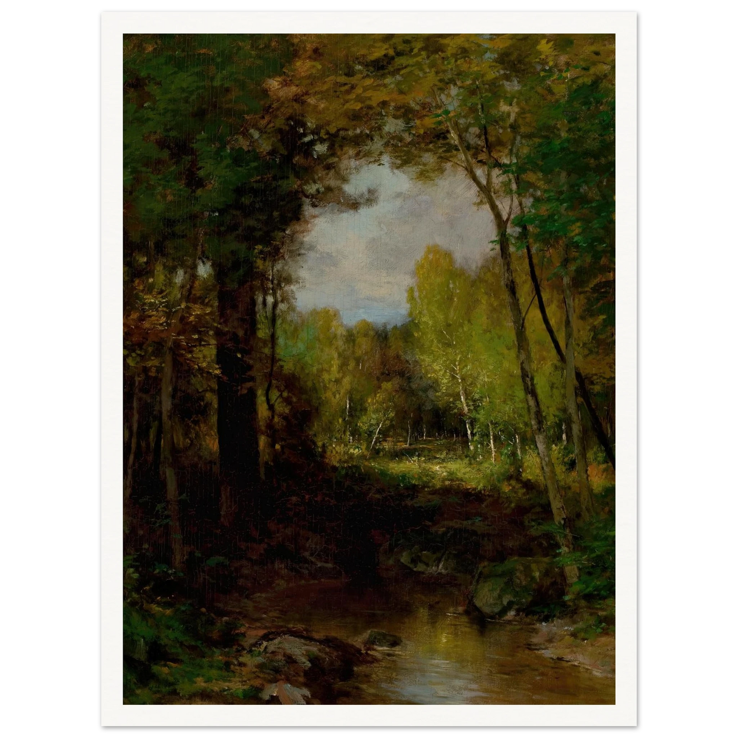 Keene, Adirondacks (circa 1884) Art Print | Alexander Helwig Wyant - Framed Poster - 30x40 cm / 12x16″ - Black frame