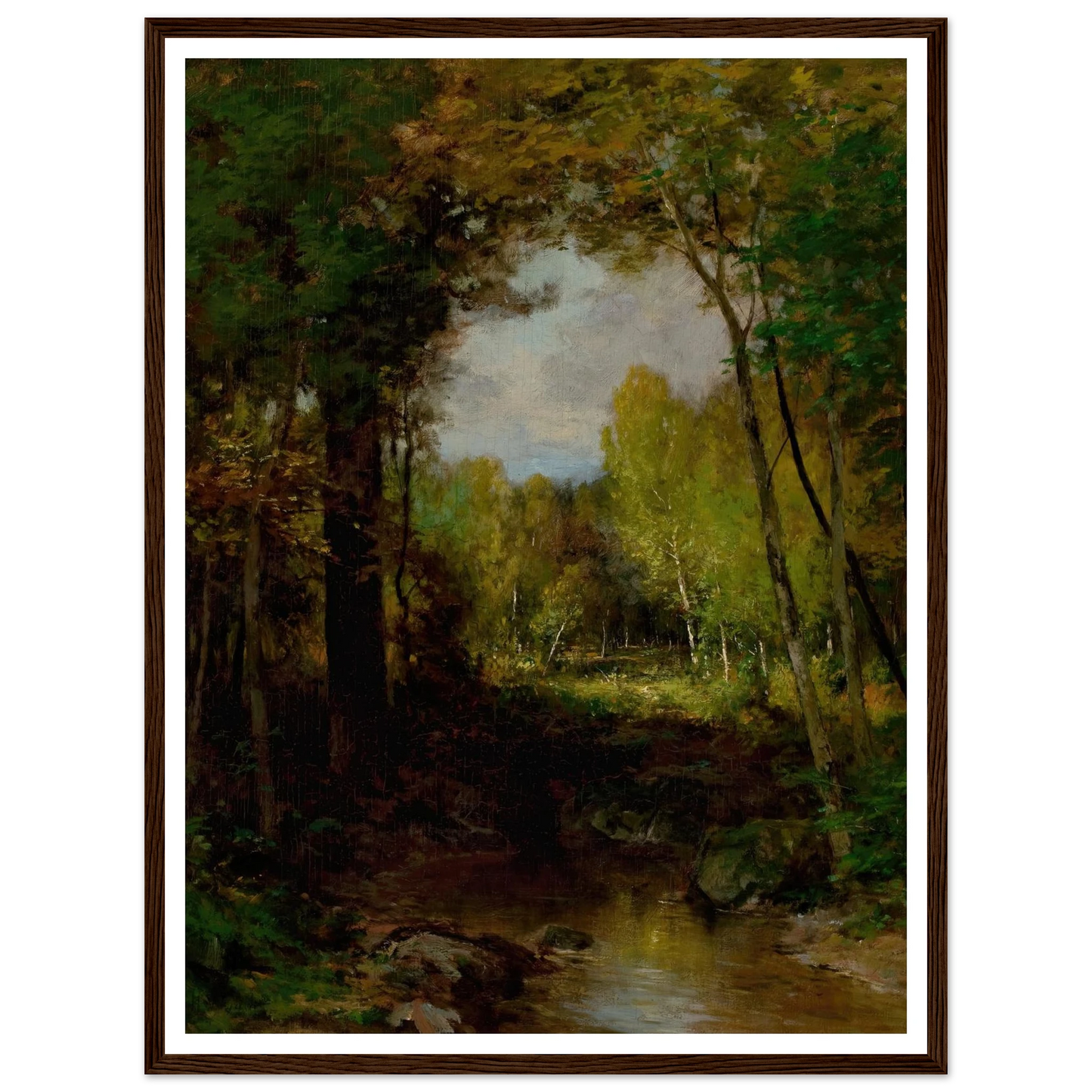 Keene, Adirondacks (circa 1884) Art Print | Alexander Helwig Wyant - Framed Poster - 30x40 cm / 12x16″ - Black frame
