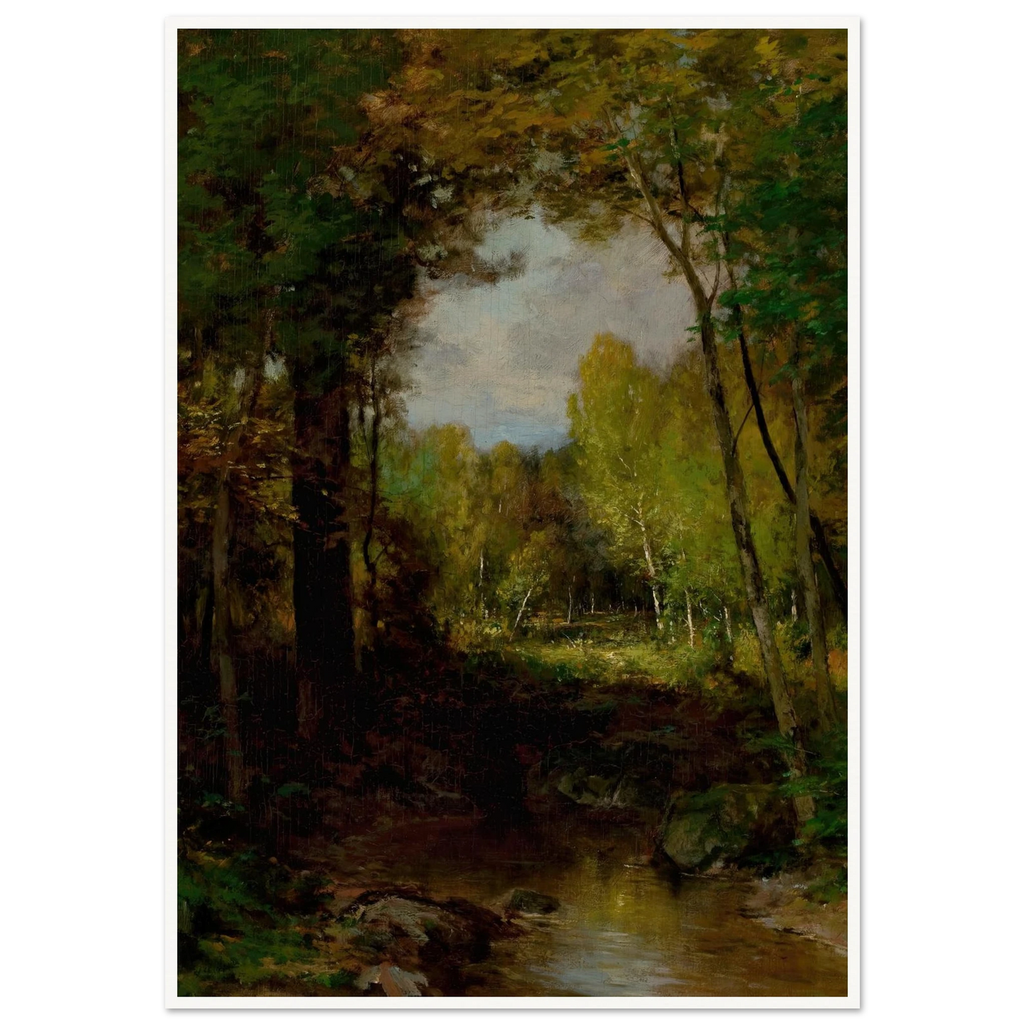 Keene, Adirondacks (circa 1884) Art Print | Alexander Helwig Wyant - Framed Poster - 30x40 cm / 12x16″ - Black frame