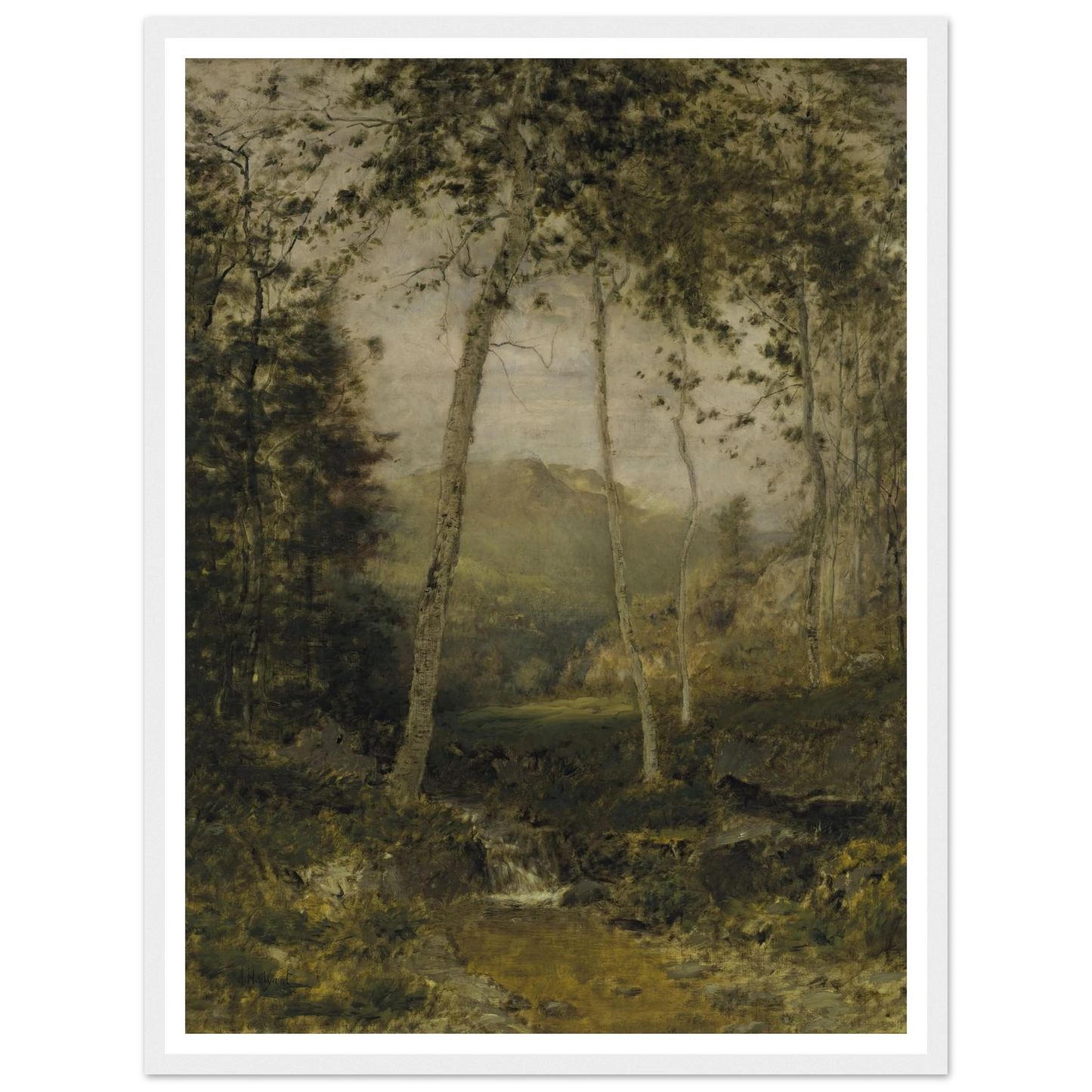 Keene Valley (circa 1870s) Art Print | Alexander Helwig Wyant - Framed Poster - 30x40 cm / 12x16″ - Black frame