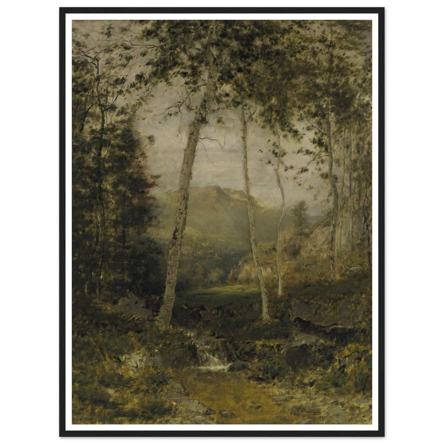 Keene Valley (circa 1870s) Art Print | Alexander Helwig Wyant - Framed Poster - 30x40 cm / 12x16″ - Black frame
