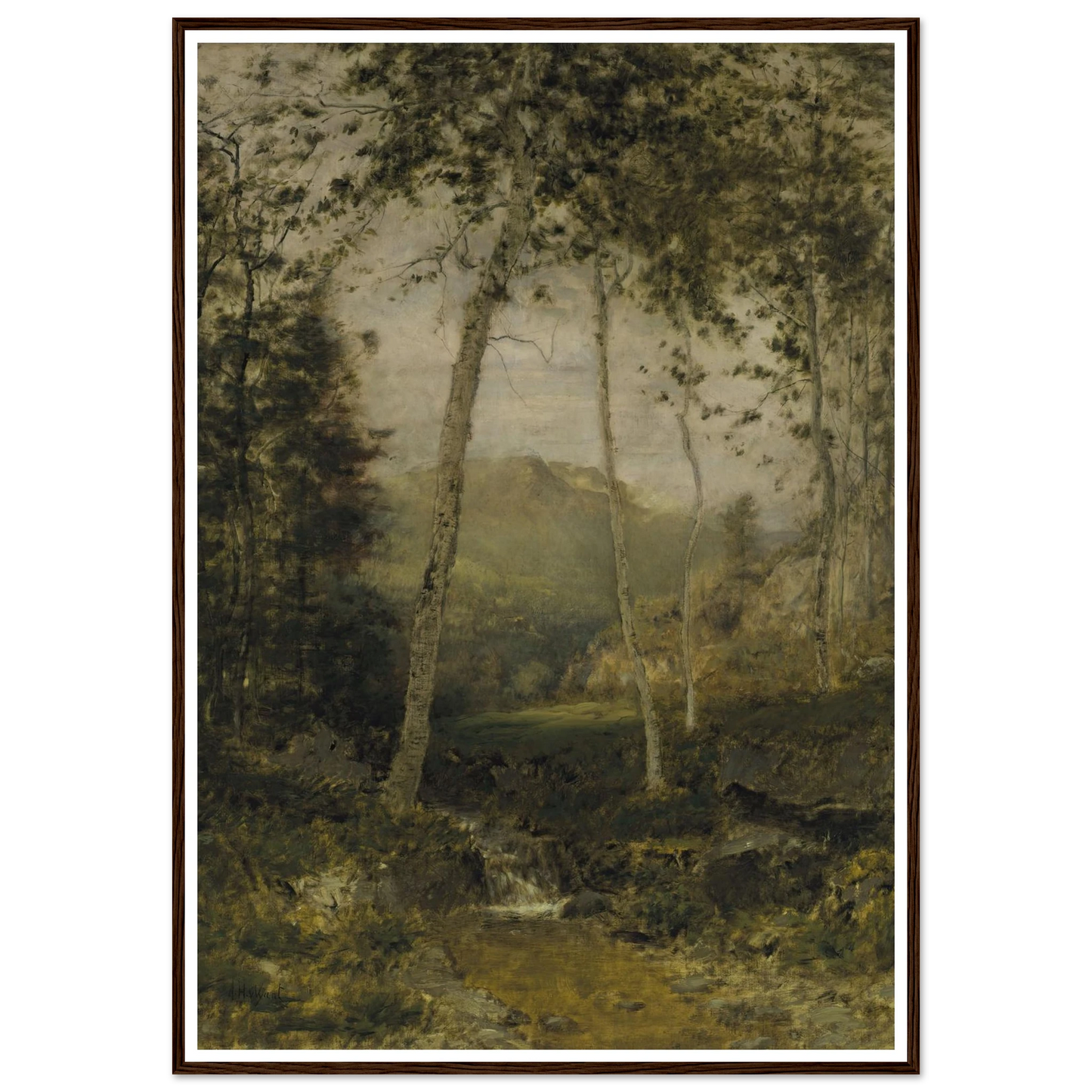 Keene Valley (circa 1870s) Art Print | Alexander Helwig Wyant - Framed Poster - 30x40 cm / 12x16″ - Black frame