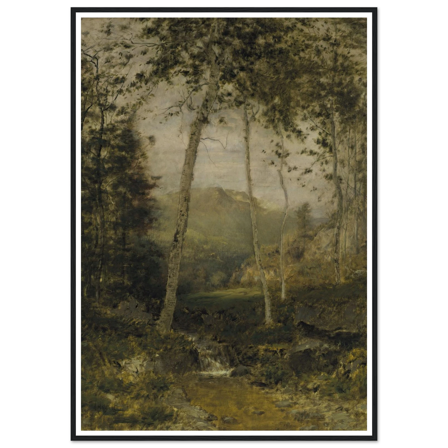 Keene Valley (circa 1870s) Art Print | Alexander Helwig Wyant - Framed Poster - 30x40 cm / 12x16″ - Black frame