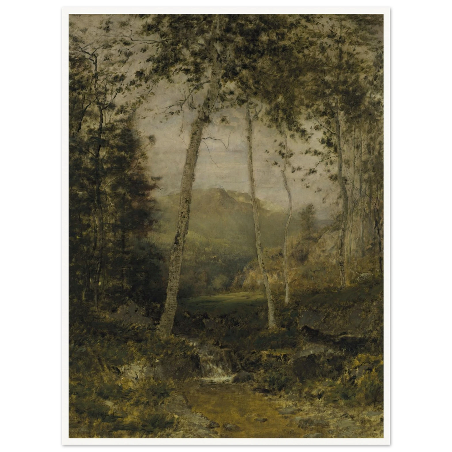 Keene Valley (circa 1870s) Art Print | Alexander Helwig Wyant - Framed Poster - 30x40 cm / 12x16″ - Black frame