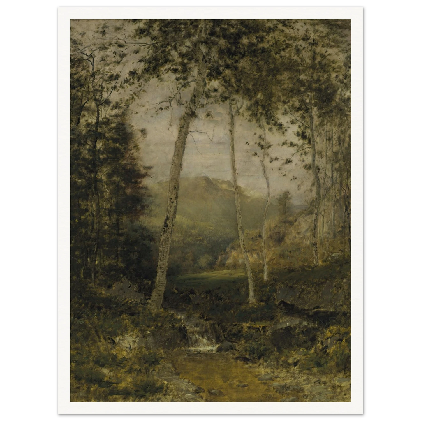 Keene Valley (circa 1870s) Art Print | Alexander Helwig Wyant - Framed Poster - 30x40 cm / 12x16″ - Black frame