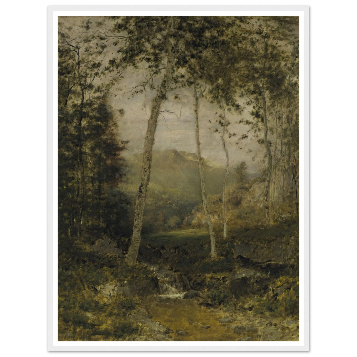 Keene Valley (circa 1870s) Art Print | Alexander Helwig Wyant - Framed Poster - 30x40 cm / 12x16″ - Black frame