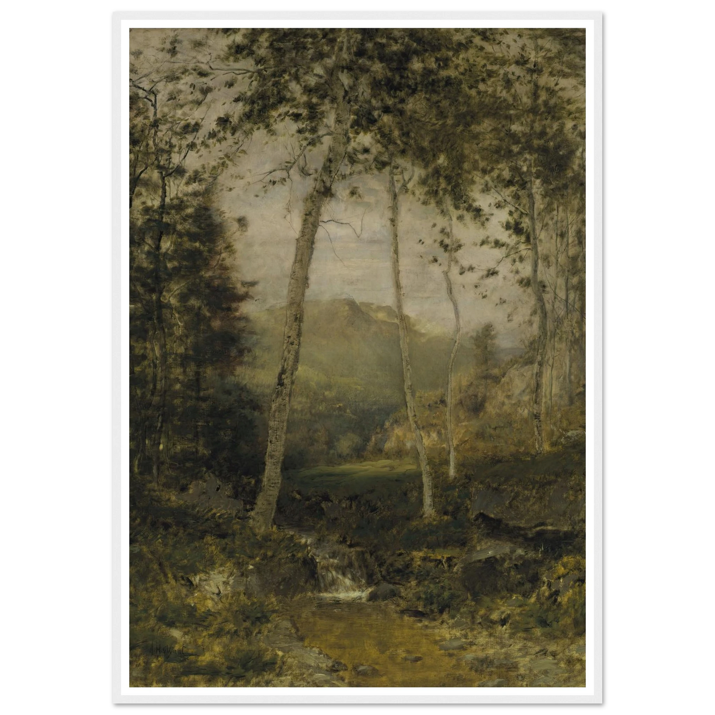 Keene Valley (circa 1870s) Art Print | Alexander Helwig Wyant - Framed Poster - 30x40 cm / 12x16″ - Black frame