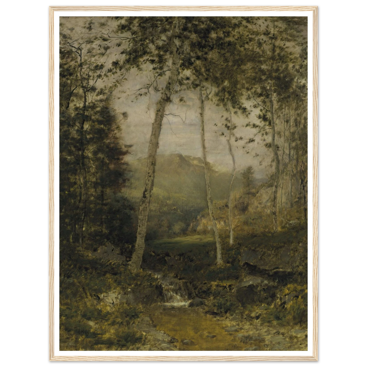Keene Valley (circa 1870s) Art Print | Alexander Helwig Wyant - Framed Poster - 30x40 cm / 12x16″ - Black frame