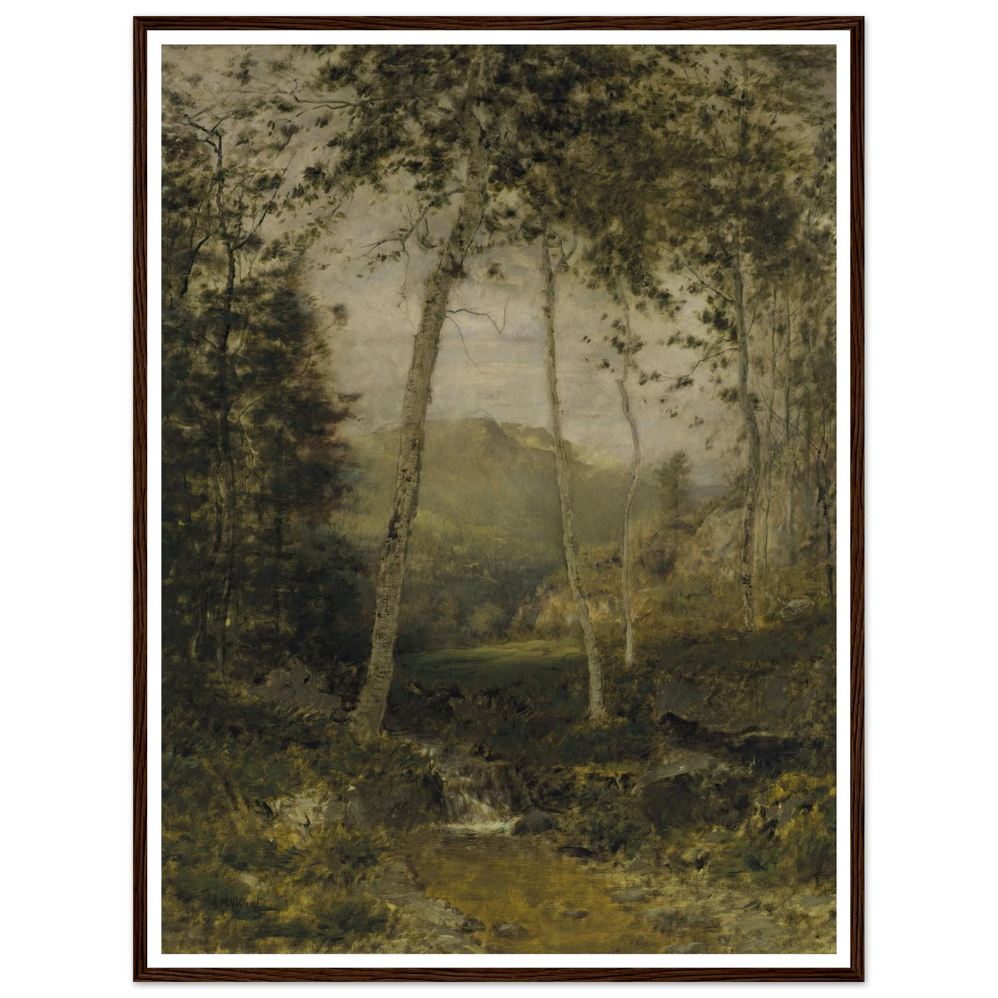 Keene Valley (circa 1870s) Art Print | Alexander Helwig Wyant - Framed Poster - 30x40 cm / 12x16″ - Black frame