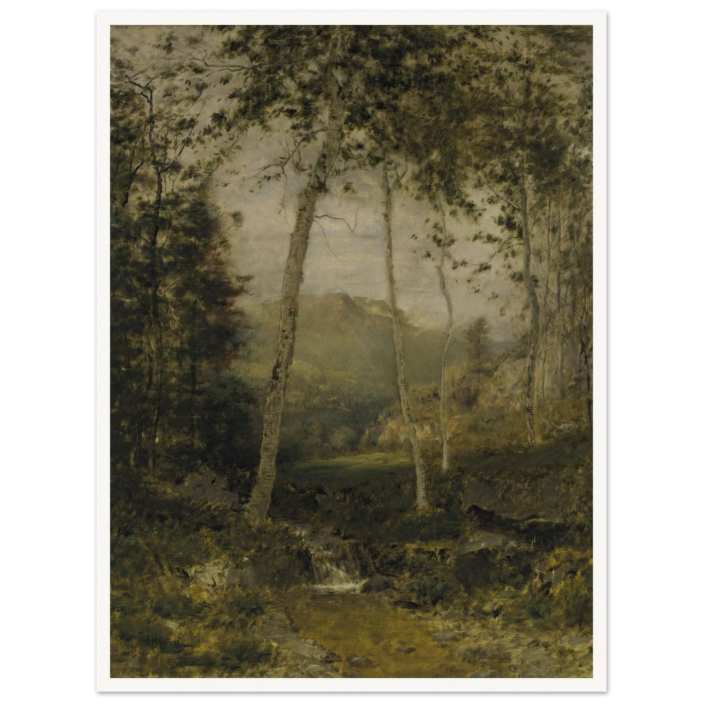 Keene Valley (circa 1870s) Art Print | Alexander Helwig Wyant - Framed Poster - 30x40 cm / 12x16″ - Black frame