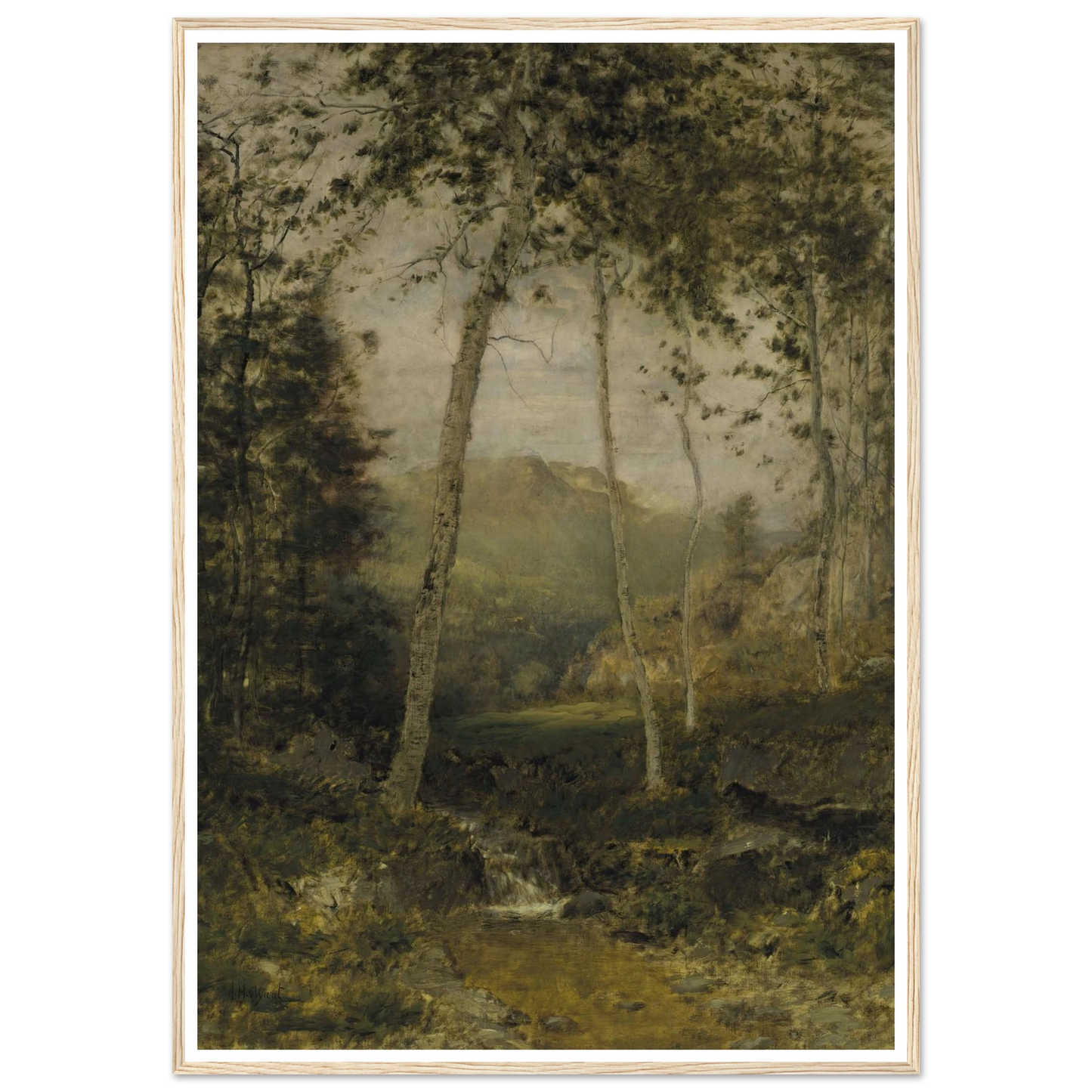 Keene Valley (circa 1870s) Art Print | Alexander Helwig Wyant - Framed Poster - 30x40 cm / 12x16″ - Black frame