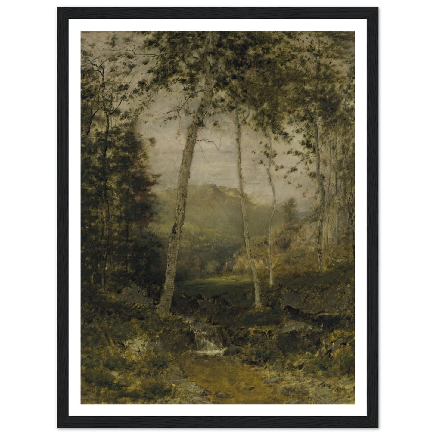Keene Valley (circa 1870s) Art Print | Alexander Helwig Wyant - Framed Poster - 30x40 cm / 12x16″ - Black frame