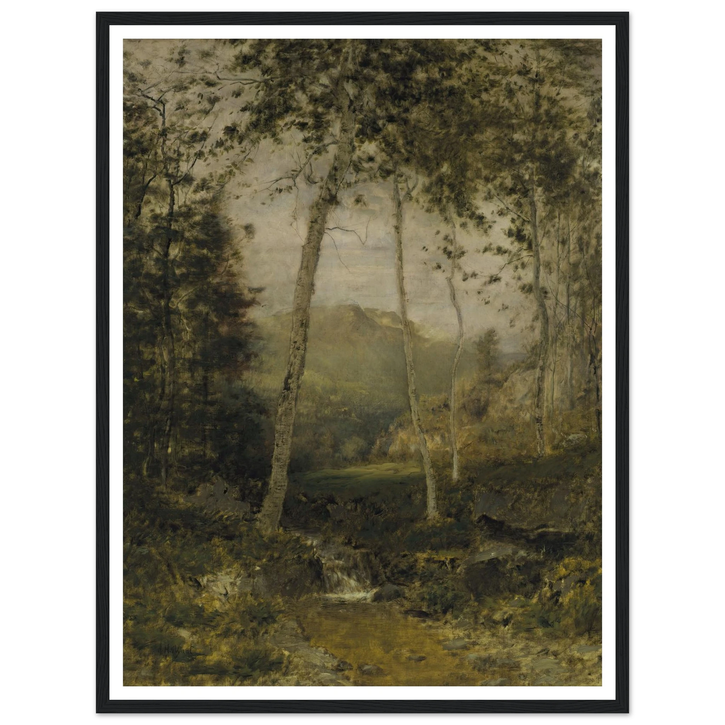 Keene Valley (circa 1870s) Art Print | Alexander Helwig Wyant - Framed Poster - 30x40 cm / 12x16″ - Black frame