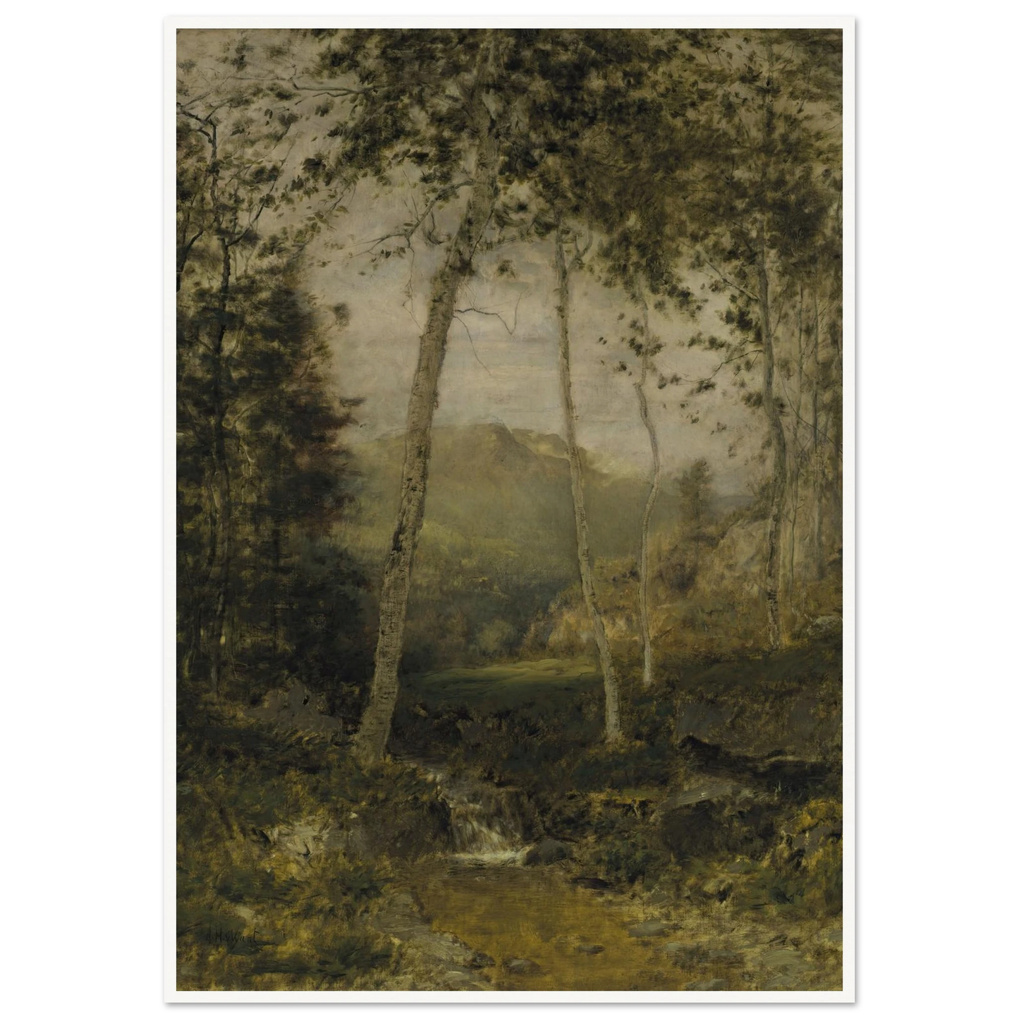 Keene Valley (circa 1870s) Art Print | Alexander Helwig Wyant - Framed Poster - 30x40 cm / 12x16″ - Black frame