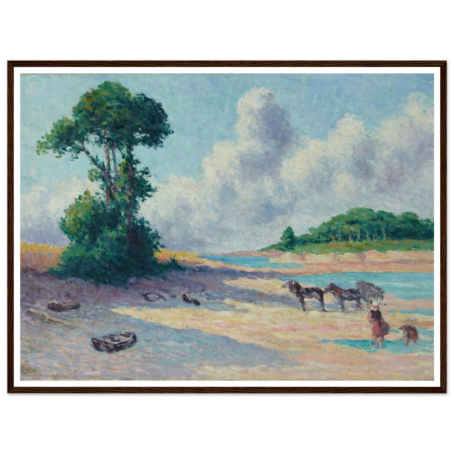 Kermouster, Embouchure du Trieux (circa 1914-1915) Art Print | Maximilien Luce - Framed Poster - 30x40 cm / 12x16″ - Black frame