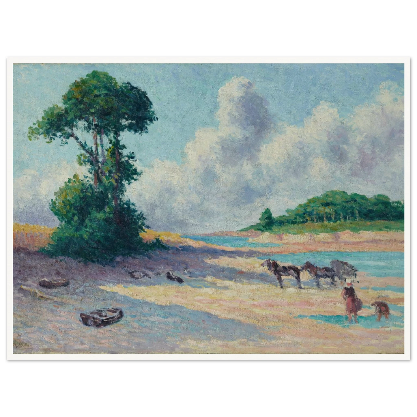 Kermouster, Embouchure du Trieux (circa 1914-1915) Art Print | Maximilien Luce - Framed Poster - 30x40 cm / 12x16″ - Black frame