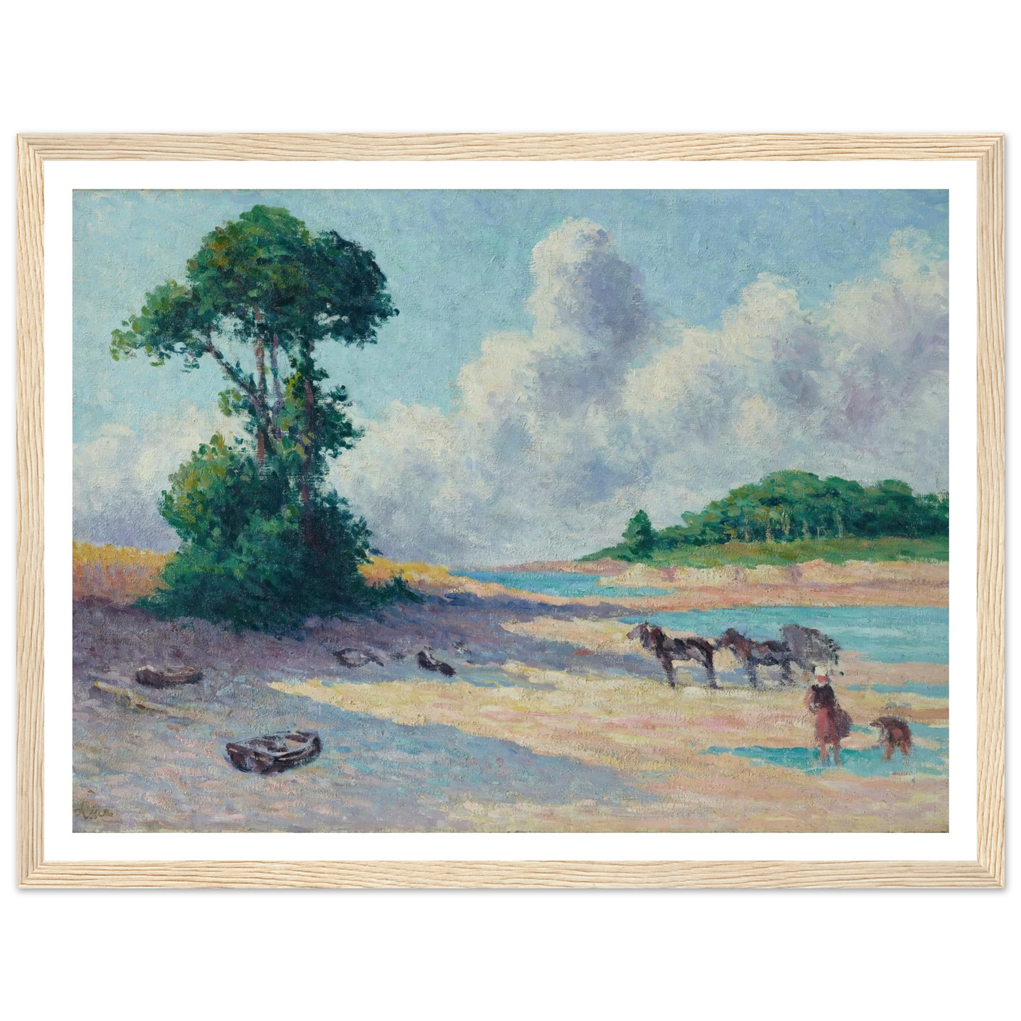 Kermouster, Embouchure du Trieux (circa 1914-1915) Art Print | Maximilien Luce - Framed Poster - 30x40 cm / 12x16″ - Black frame
