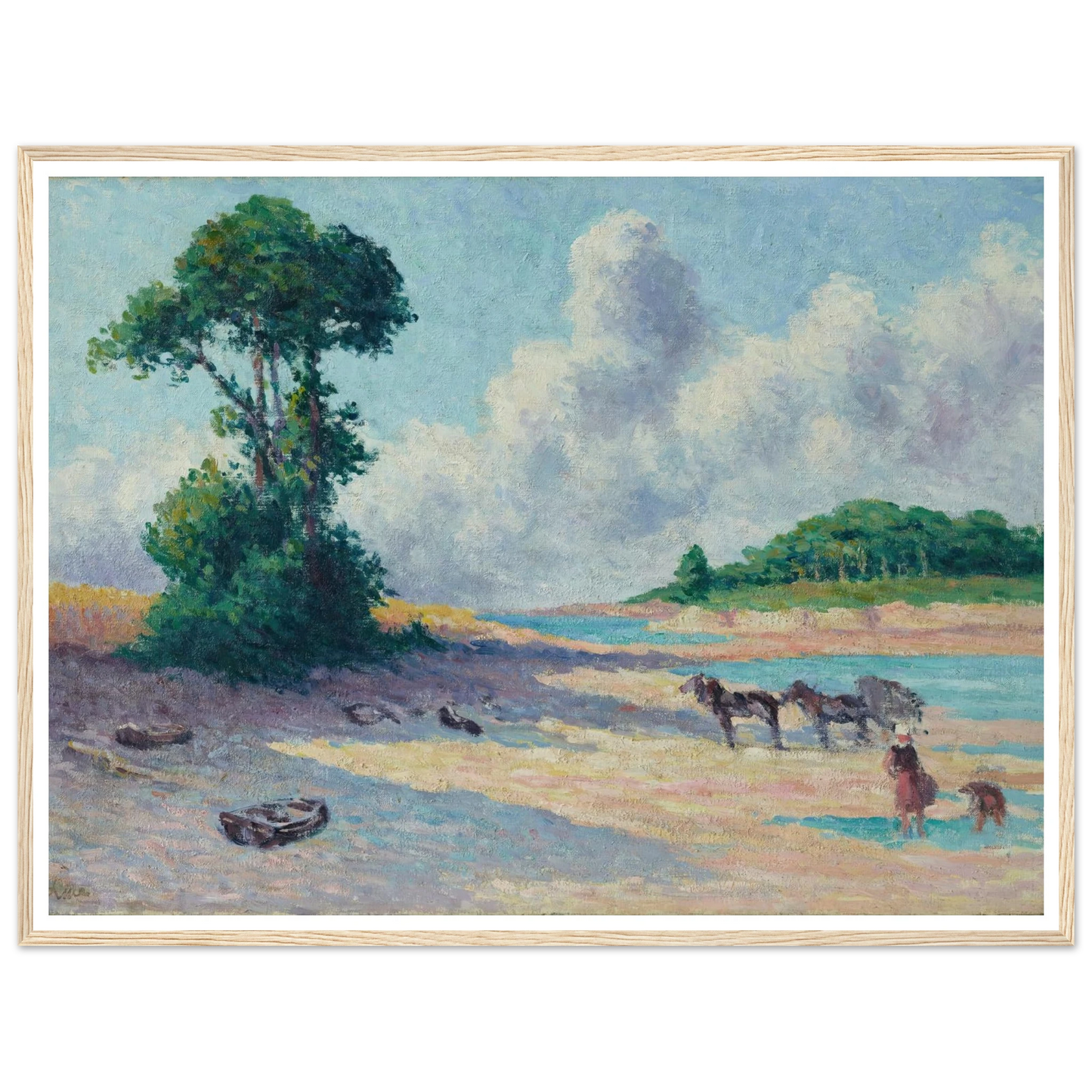 Kermouster, Embouchure du Trieux (circa 1914-1915) Art Print | Maximilien Luce - Framed Poster - 30x40 cm / 12x16″ - Black frame