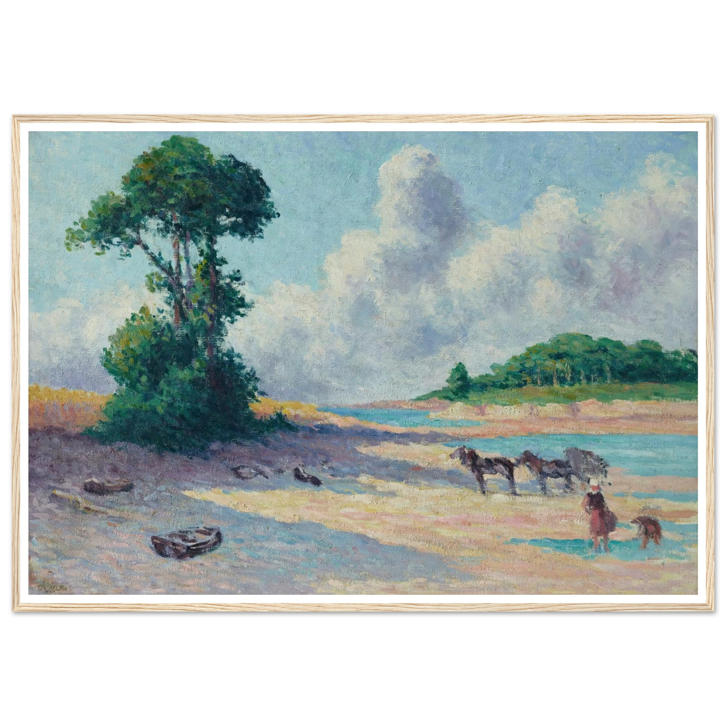 Kermouster, Embouchure du Trieux (circa 1914-1915) Art Print | Maximilien Luce - Framed Poster - 30x40 cm / 12x16″ - Black frame